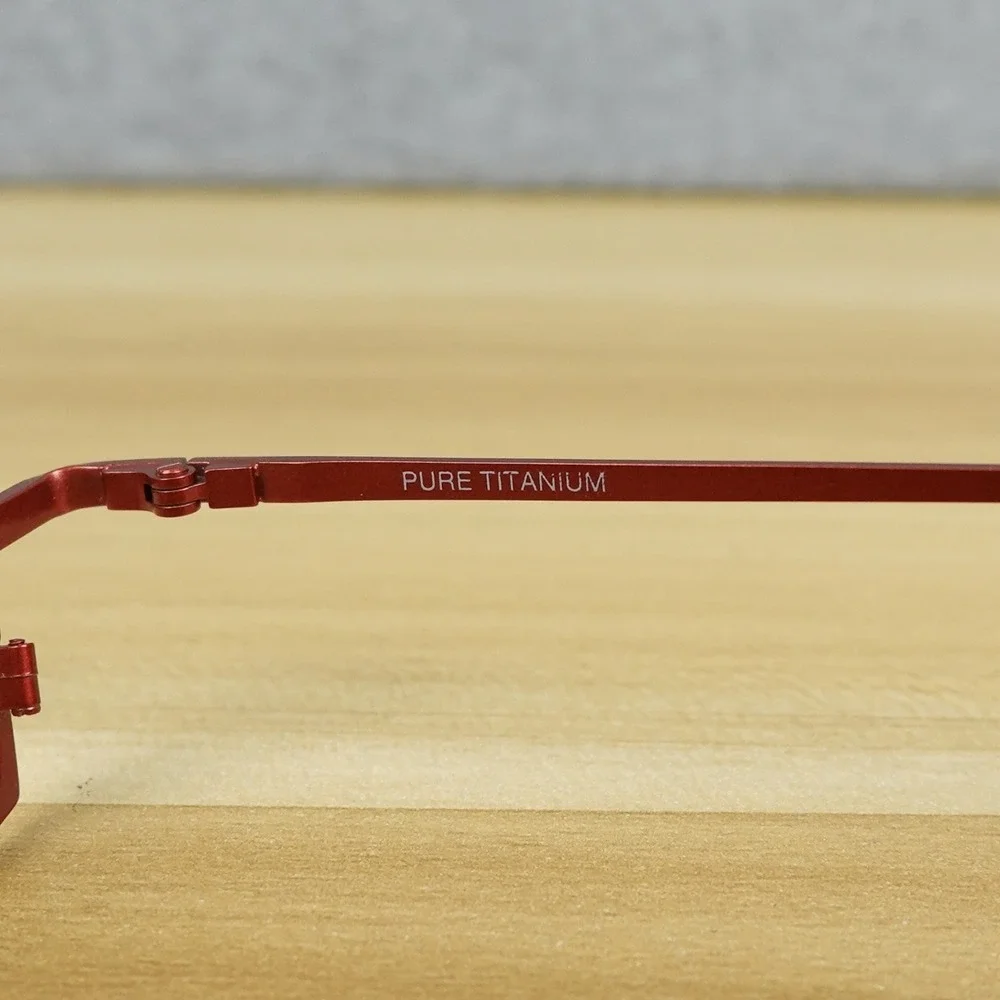 Theo Small Tie 2 Eyeglasses FRAMES Womens Belgium Red Gray Cat Eye 146 Titanium